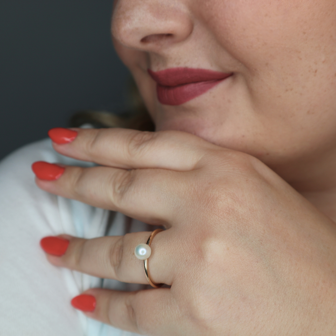 Catherine Dainty Pearl Ring