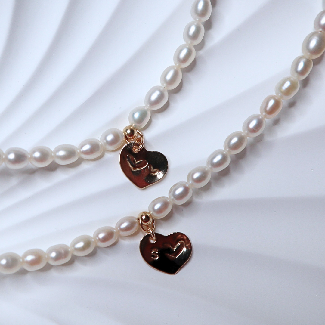 Mother & Daughter Matching Pearl Bracelet Set – Personalised, 3 Styles to Choose From