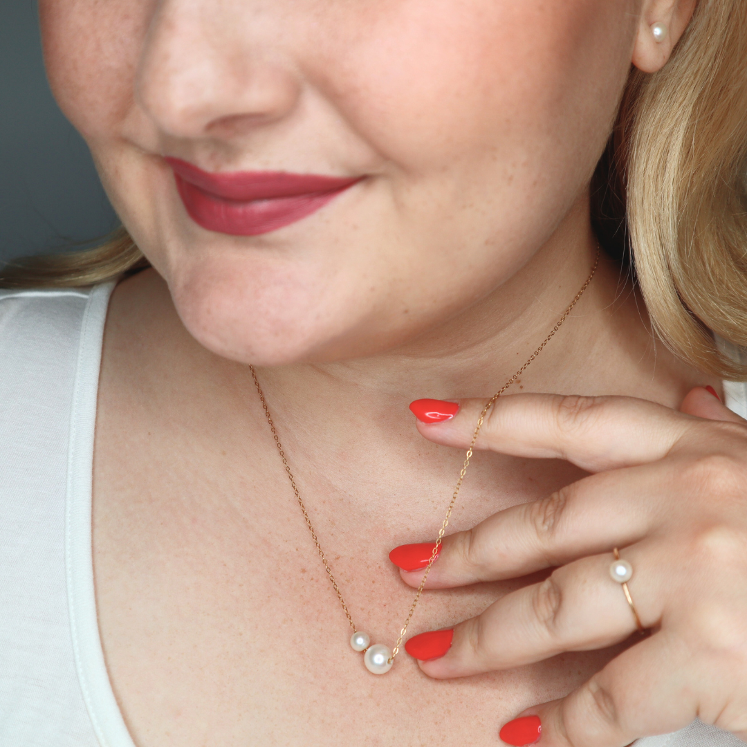 Mia Double Round Pearl Necklace