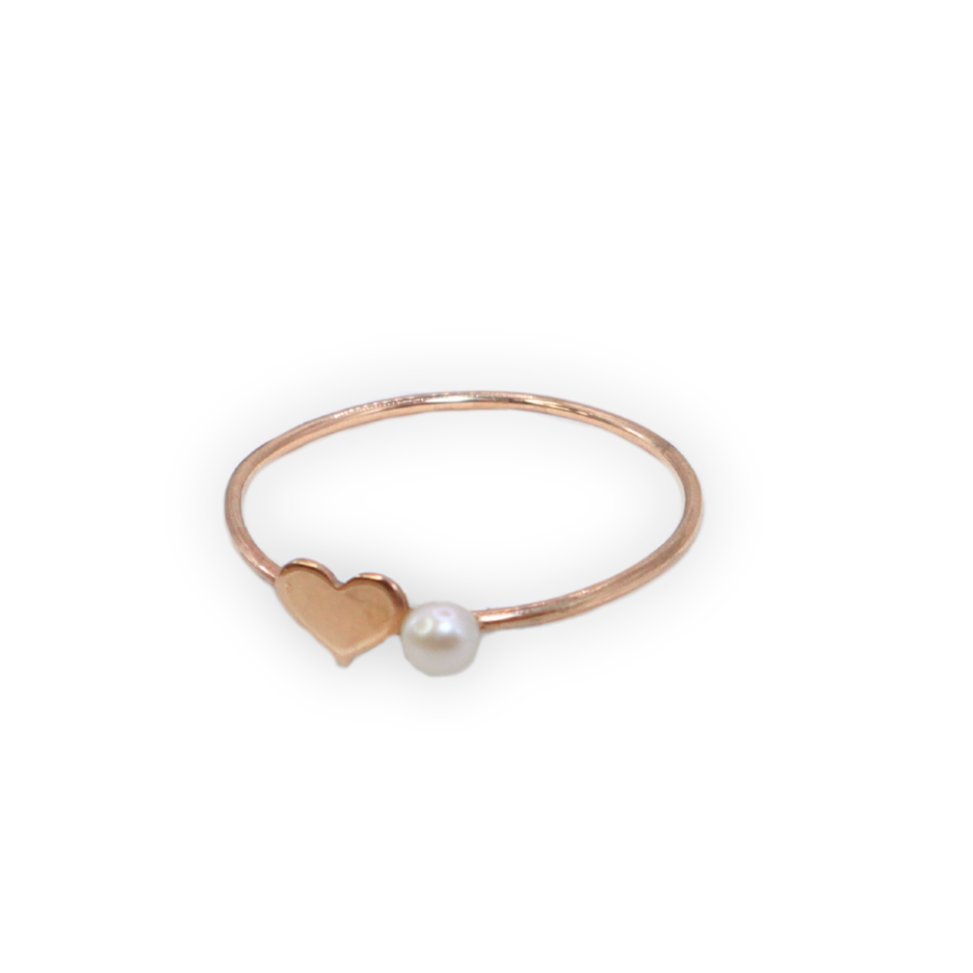 Daphne Heart and Pearl Ring