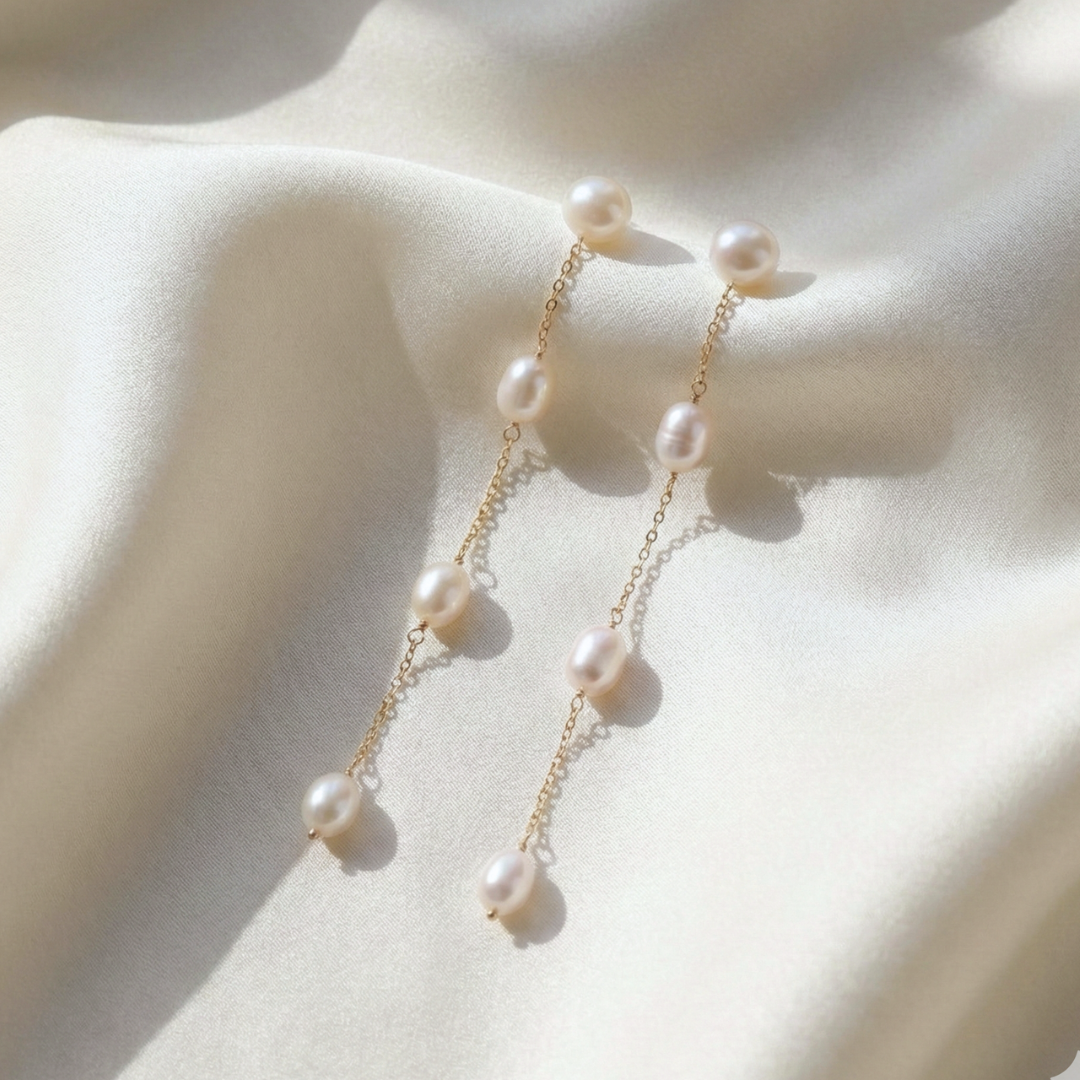 Maria 3 in 1 Convertible Long Pearl Earrings