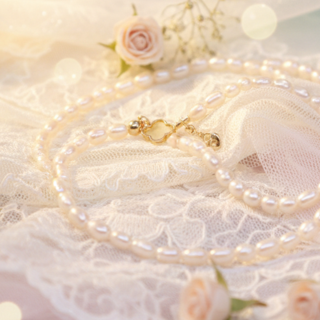 Juliette Key and Heart Locket Pearl Necklace