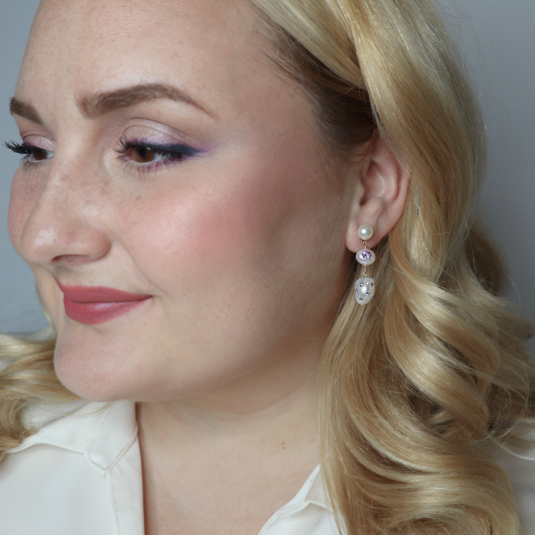 Lolita 3 in 1 Convertible Bejewelled Baroque Pearl Earrings