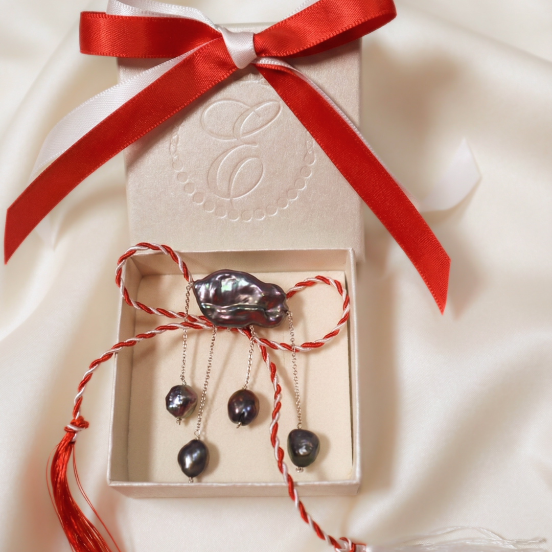 Elara Black Pearl Cloud Brooch