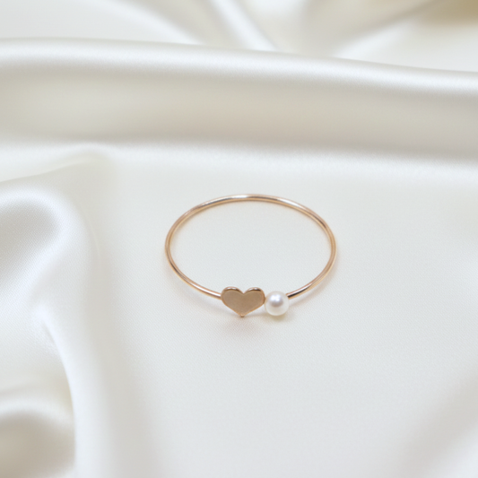 Daphne Heart and Pearl Ring