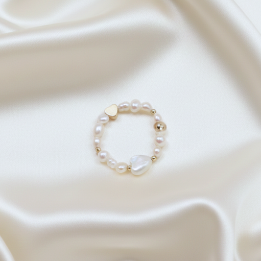 Selene Hearts, Beads and Pearls Ring