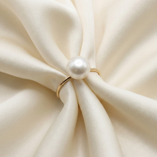 Eliza Button Pearl Ring