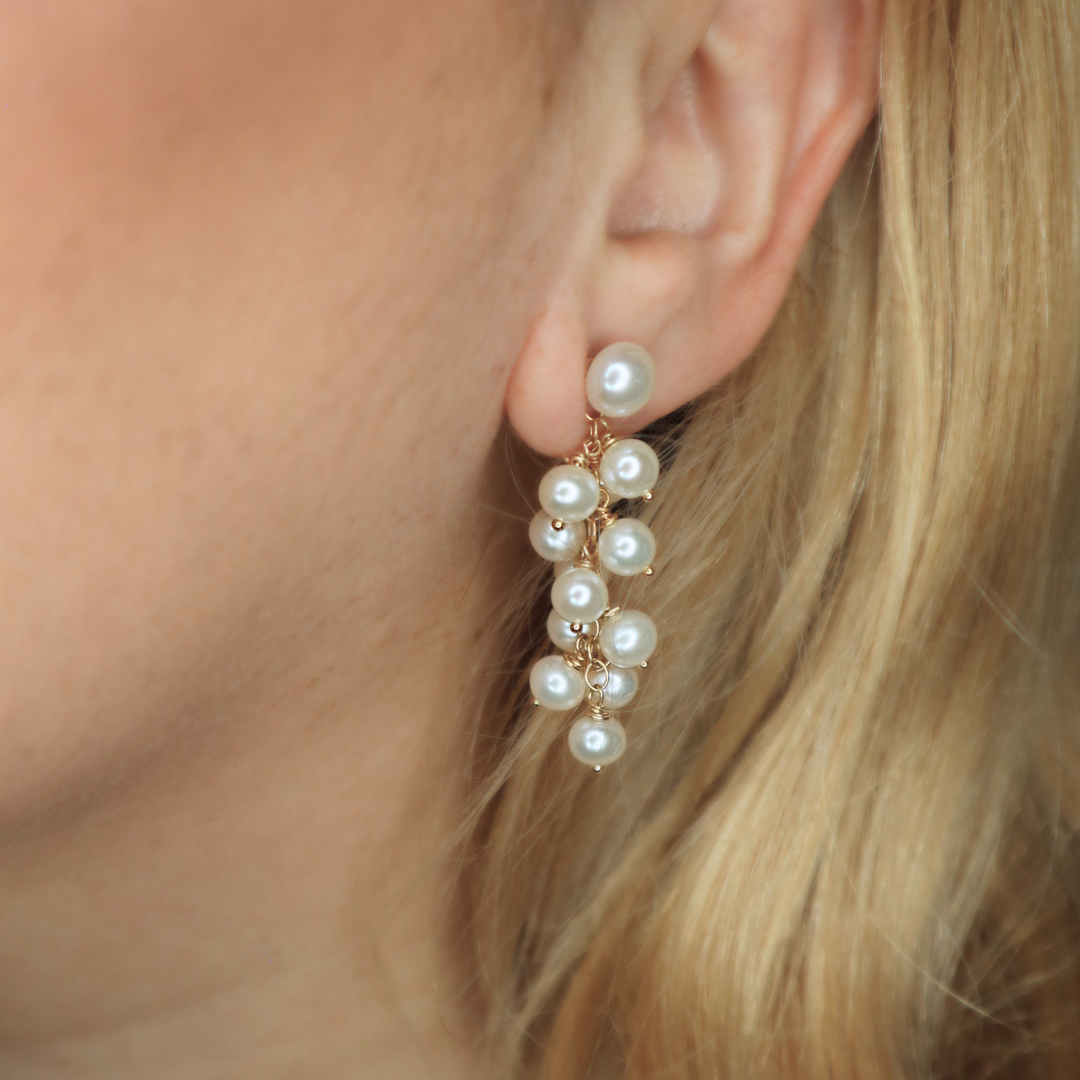 Alba 3 in 1 Convertible Pearl Cascade Earrings