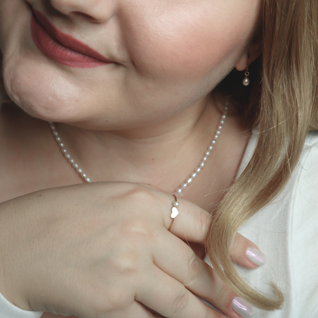 Daphne Heart and Pearl Ring