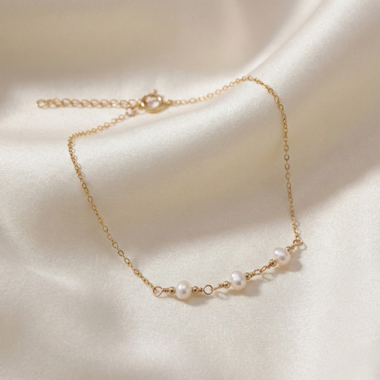 Livia Three Pearl and Beads Bracelet