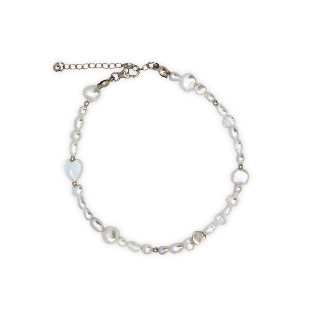 Selene Hearts, Beads and Pearls Bracelet