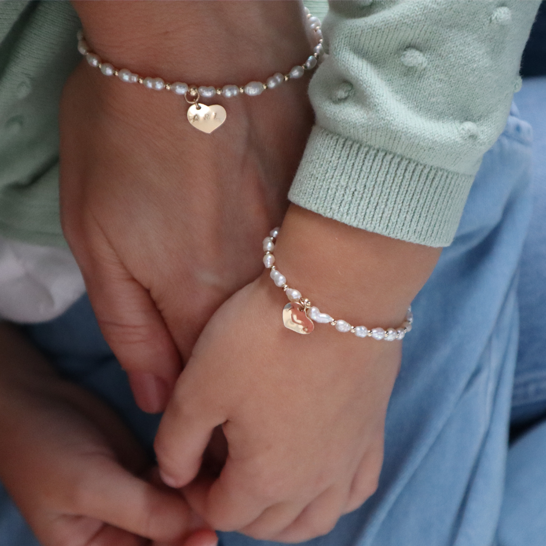 Mother & Daughter Matching Pearl Bracelet Set – Personalised, 3 Styles to Choose From