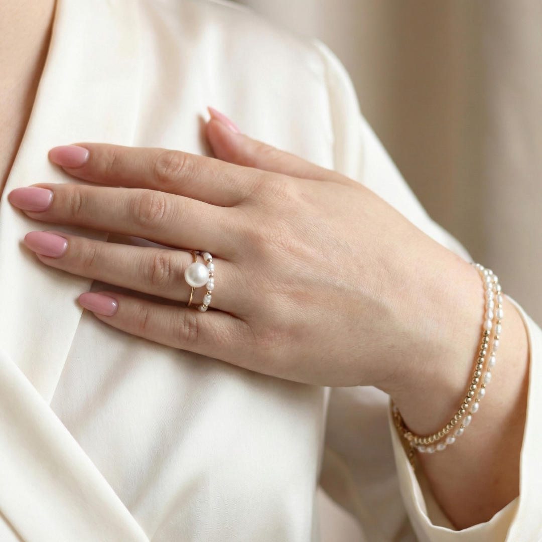 Phoebe Beads and Seed Pearl Ring