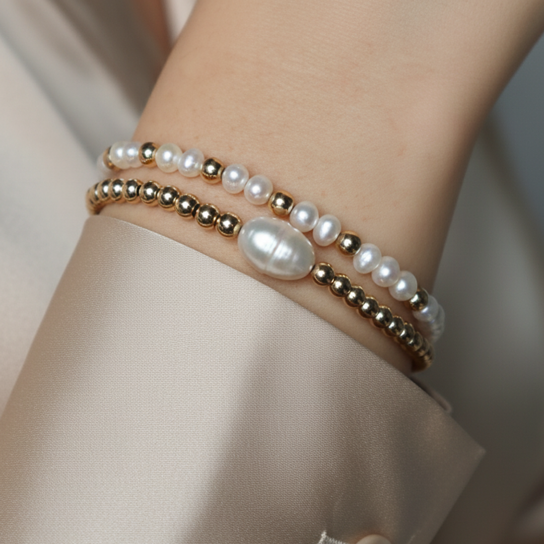 Penelope Beads and Pearl Bracelet