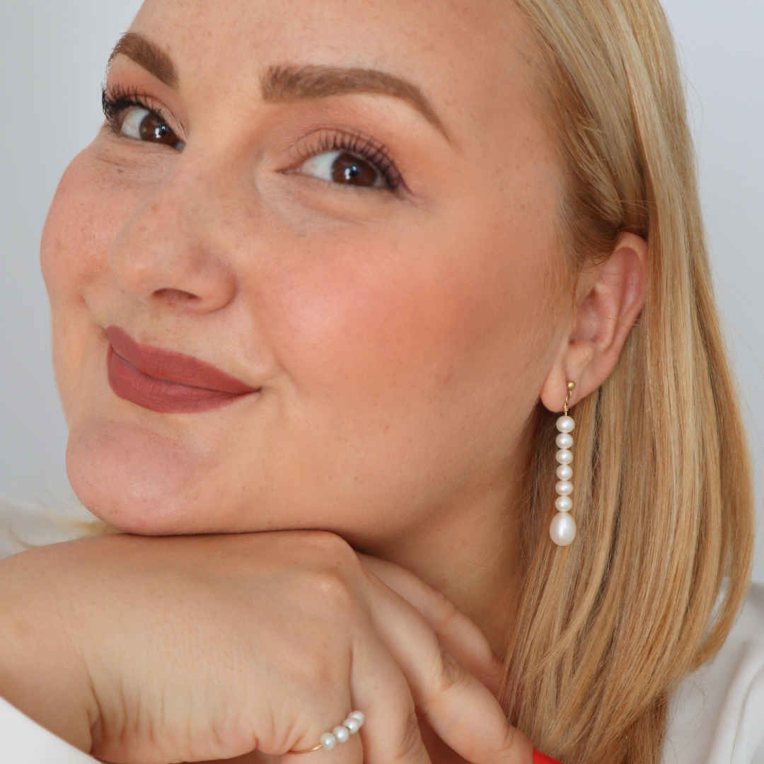 Vivienne Cascade Teardrop Pearl Earrings