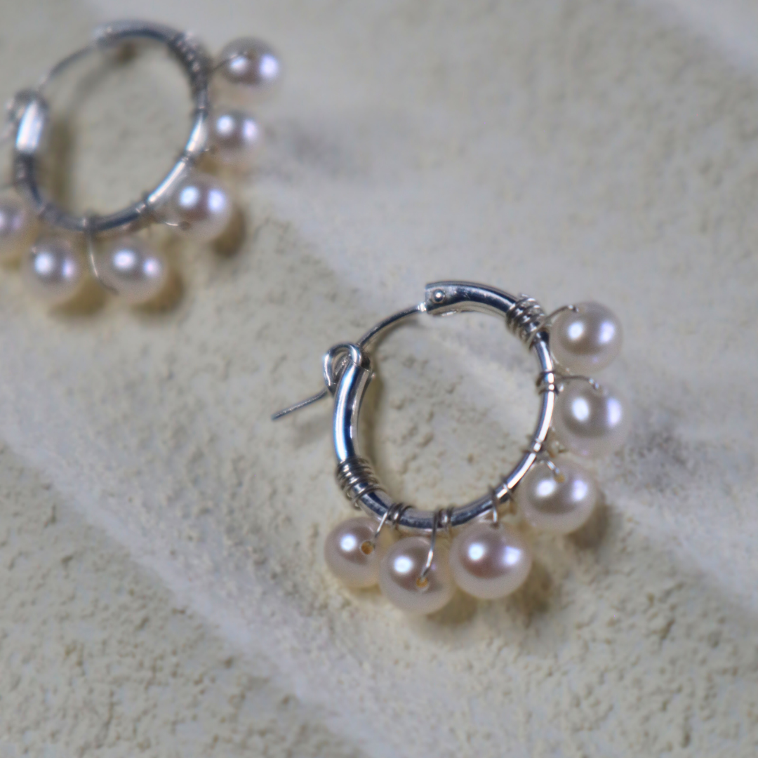 Estelle Pearl Wrap Hoops