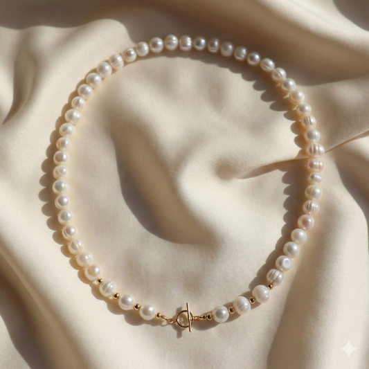 Seraphine Large Irregular Oval Pearl Necklace