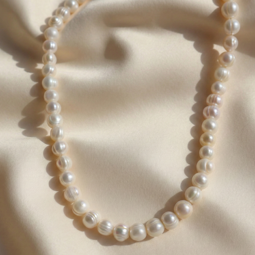 Seraphine Large Irregular Oval Pearl Necklace