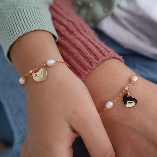 Mother & Daughter Matching Pearl Bracelet Set – Personalised, 3 Styles to Choose From