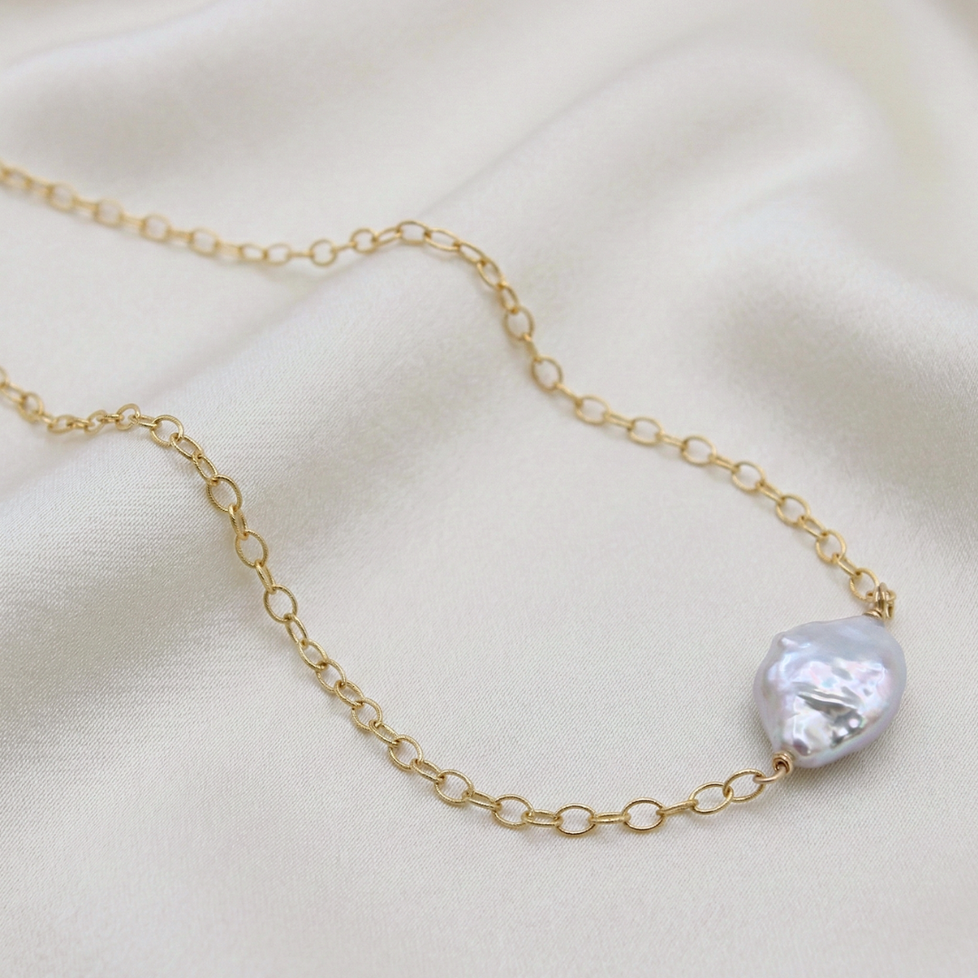 Aria Baroque Pearl Chain Necklace