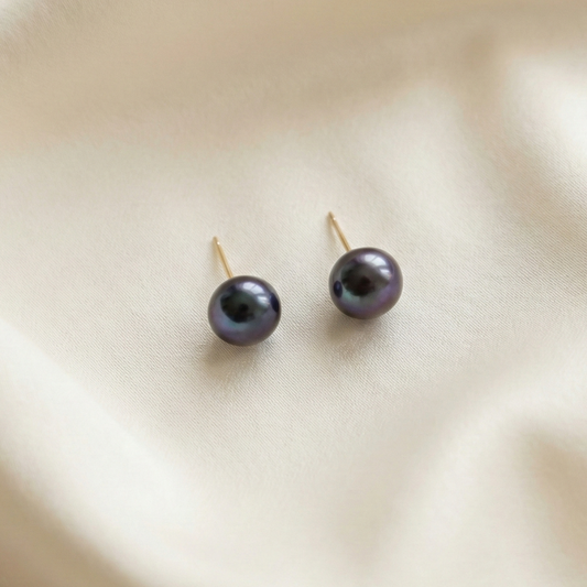 Vivi X-Large (10.5 mm) Black Pearl Stud Earrings