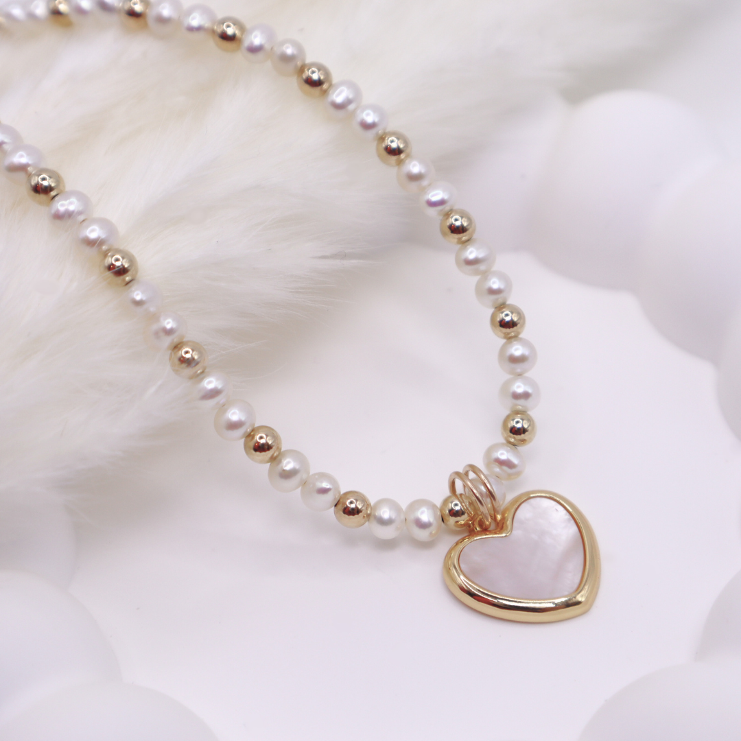 Ruby Beads and Pearls Cluster Necklace