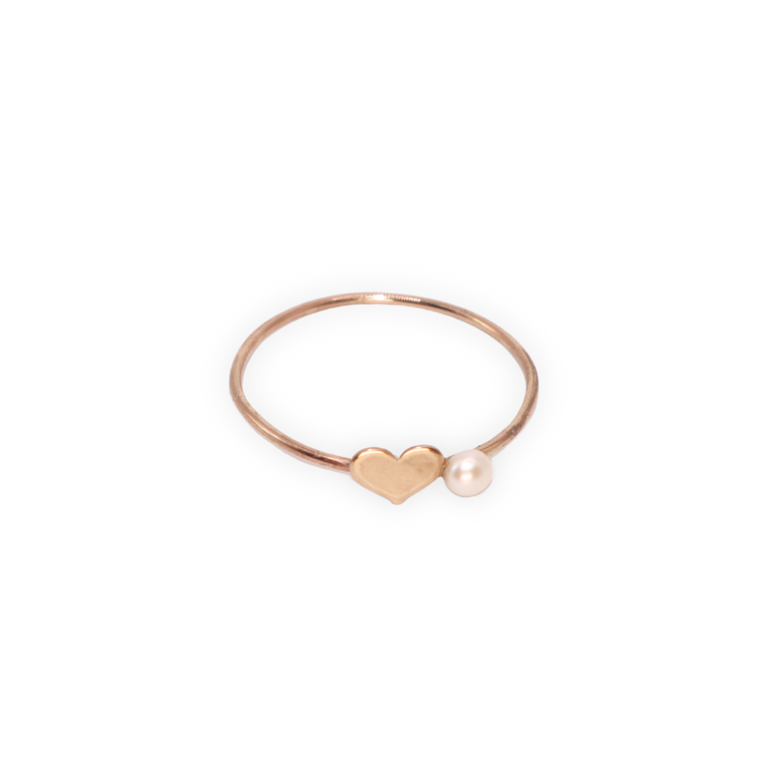 Daphne Heart and Pearl Ring