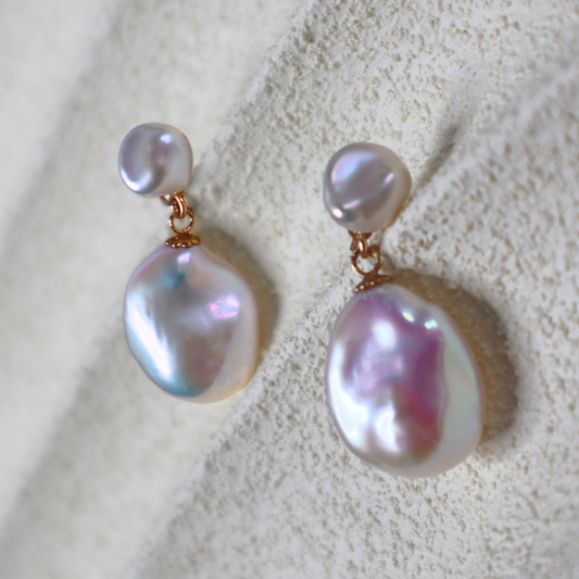 Seraphine Sculptural Baroque Pearl Drop Earrings