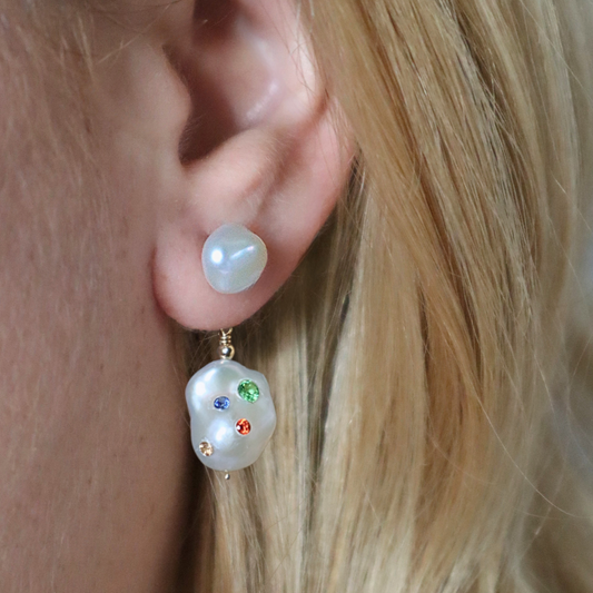 Gemmelle 3 in 1 Convertible Baroque Pearl Earrings