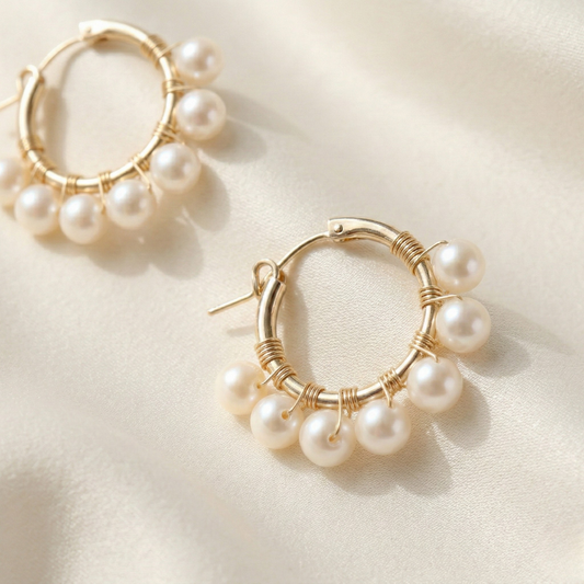 Estelle Pearl Wrap Hoops