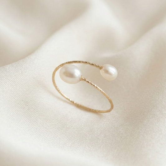 Ella Wrap Teardrop Pearl Ring