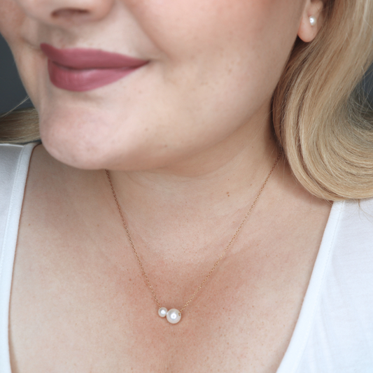 Mia Double Round Pearl Necklace