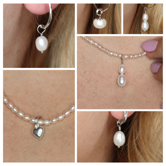 Charms for Necklaces and Hoop Earrings - Sterling Silver