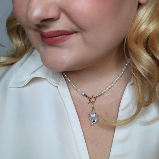 Gemma Bejeweled Baroque Pearl Charm with Clasp