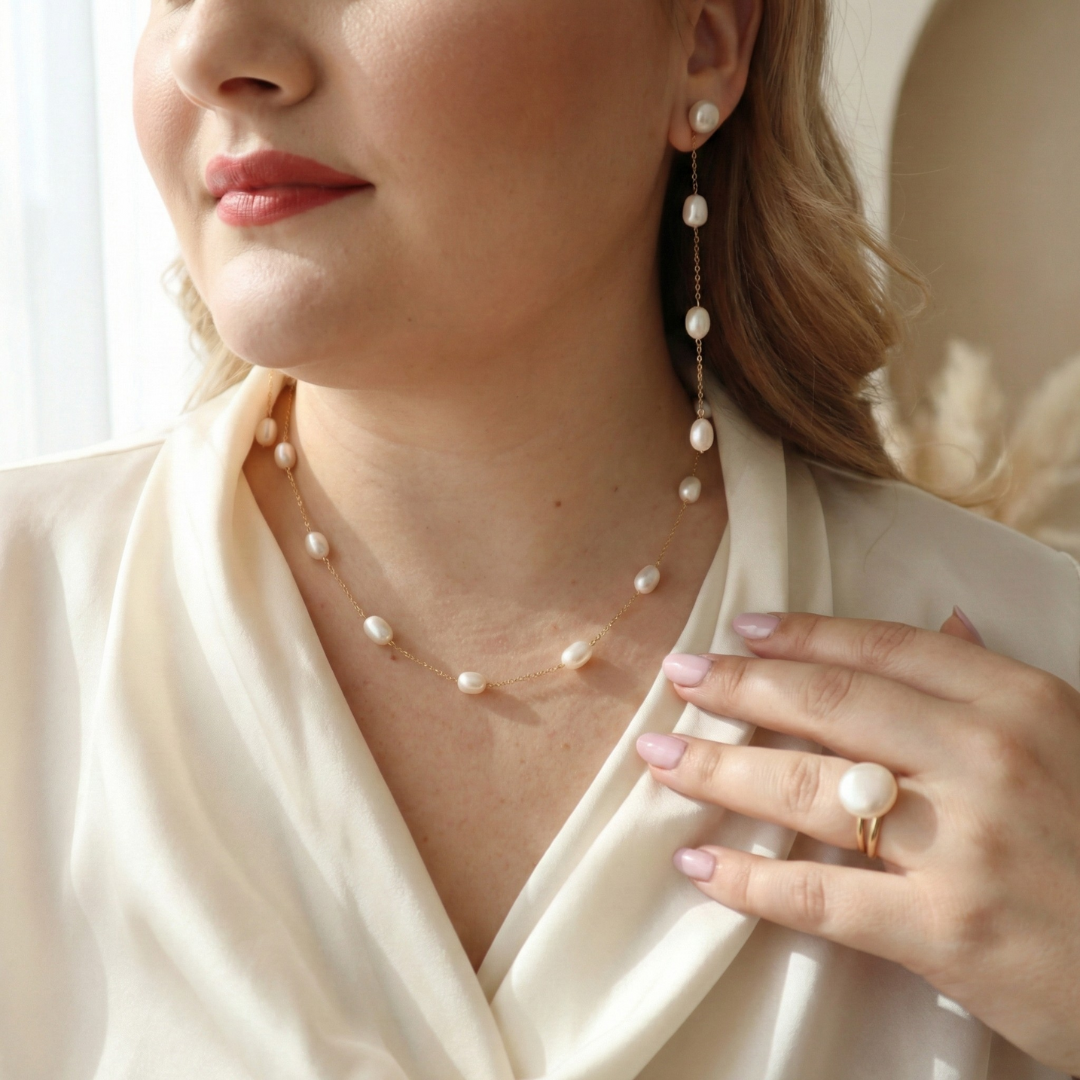 Maria Pearl Chain Necklace