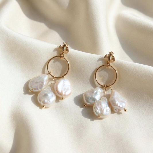 Anyi Bee Dreamcatcher Pearl Earrings