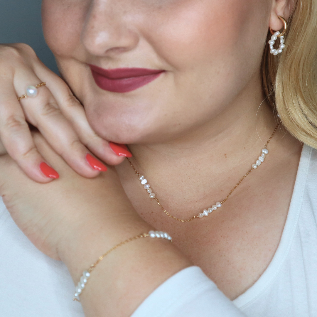 Rhea - Baroque Pearl Clusters & Chain