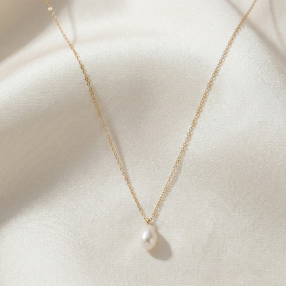 Ella Teardrop Pearl Chain Necklace