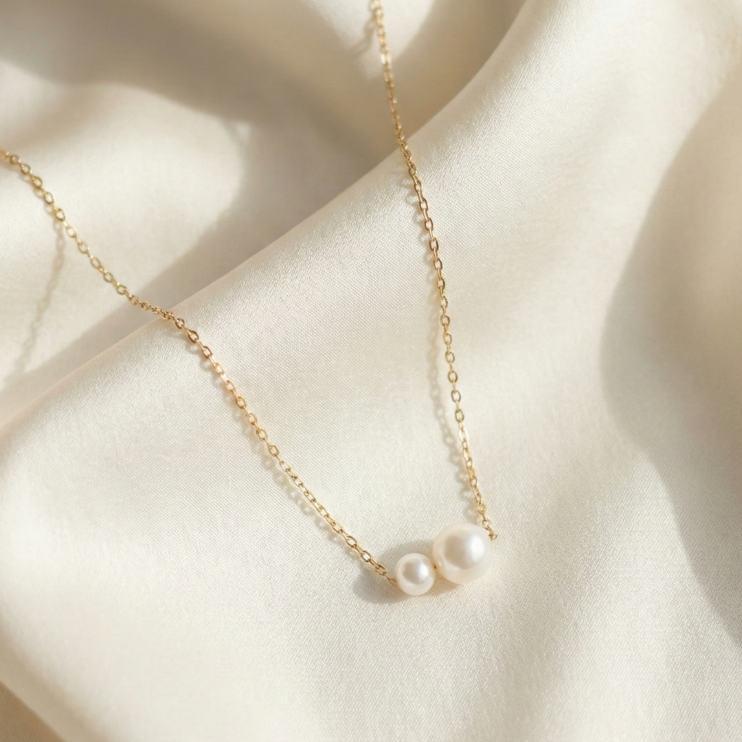 Mia Double Round Pearl Necklace