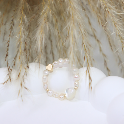 Selene Hearts, Beads and Pearls Ring