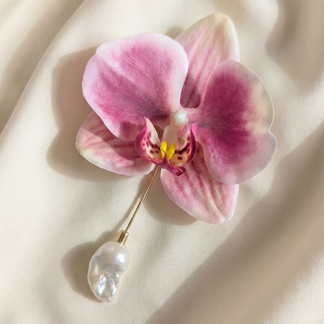 Orchid Baroque Pearl Brooch