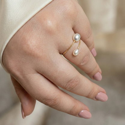 Ella Wrap Teardrop Pearl Ring
