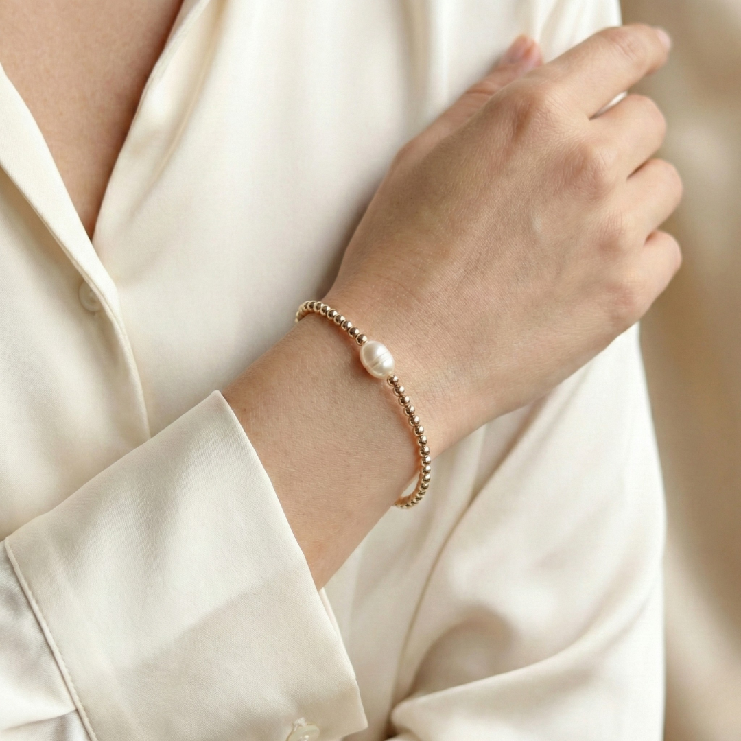 Penelope Beads and Pearl Bracelet