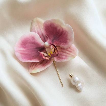Orchid Baroque Pearl Brooch