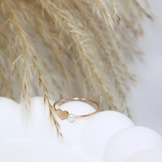 Daphne Heart and Pearl Ring