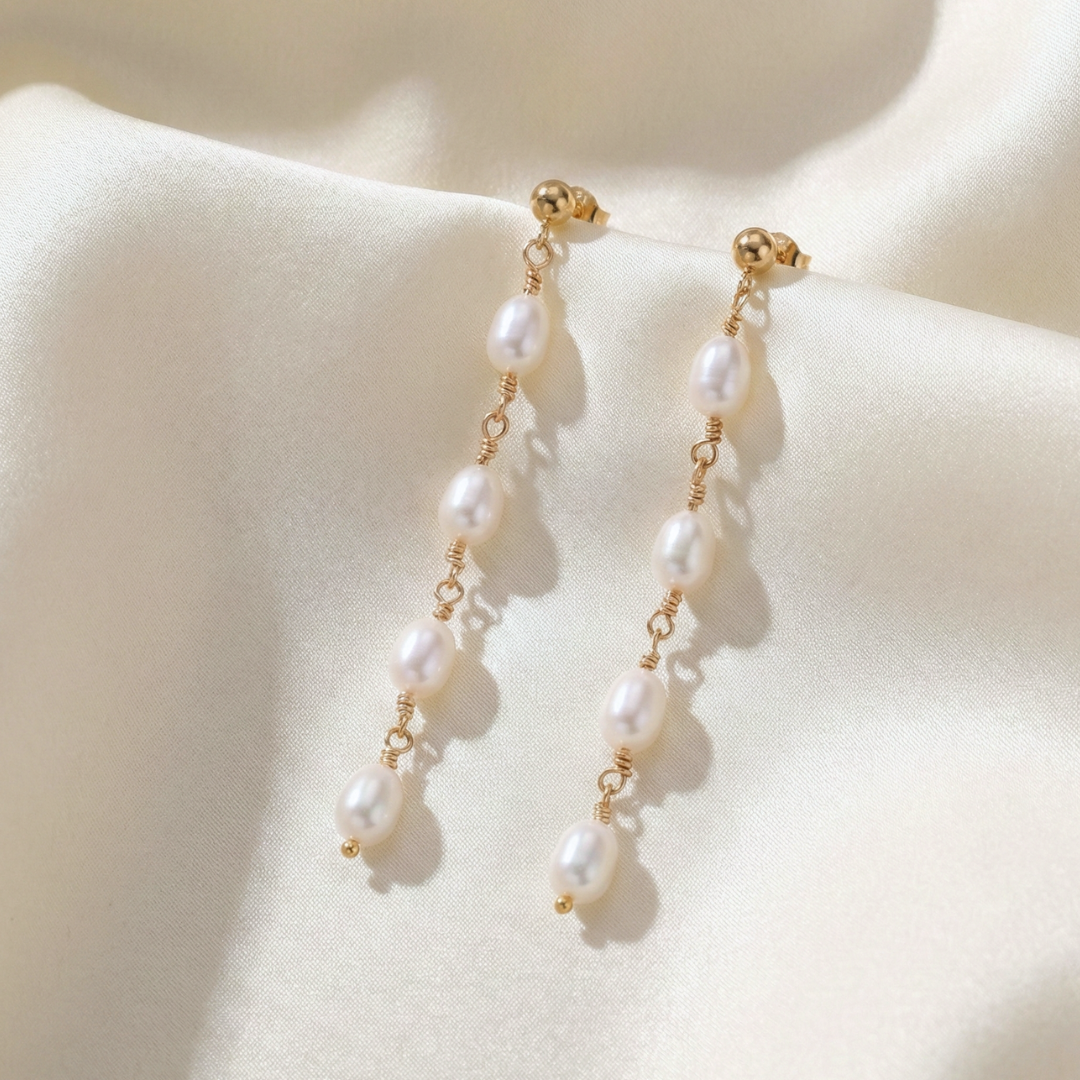 Amelia Drop Pearl Earrings