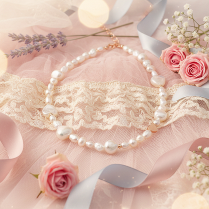 Selene Hearts, Beads and Pearls Bracelet