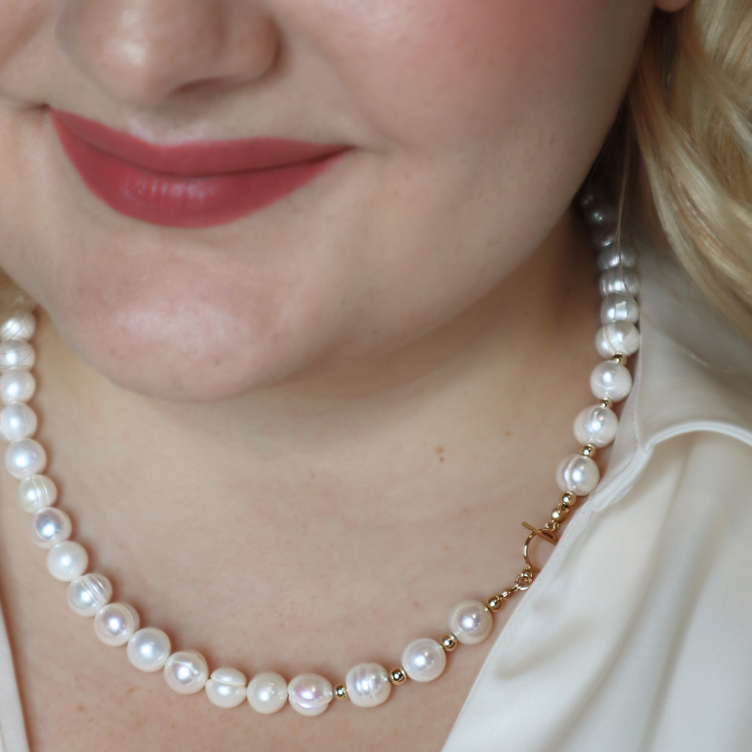 Seraphine 3 in 1 Convertible Large Pearl Necklace with Detachable Baroque Pearl Charm