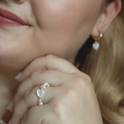 Selene Hearts, Beads and Pearls Ring