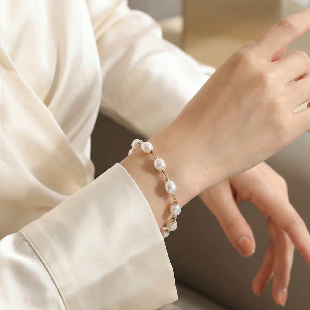 Athena Pearl and Rondelle Bracelet